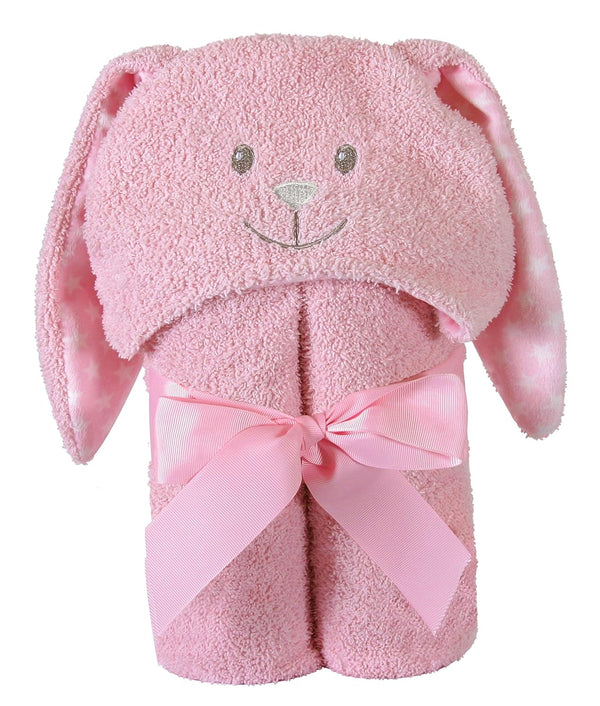 Stephan Baby Terry Plush Hooded Bath Towel, Pink Bunnie, 0-24 Months