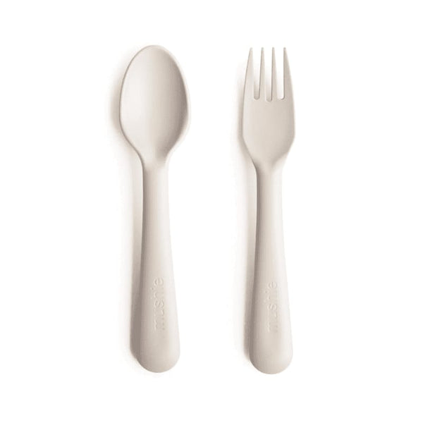 Mushie Fork and Spoon Set - Ivory