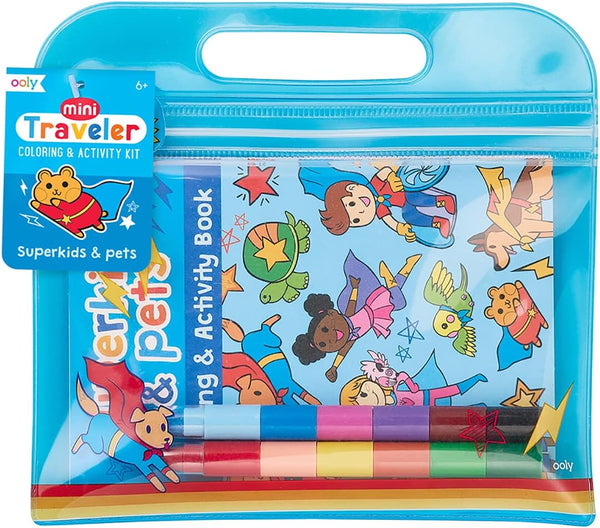 Ooly Superkids Pets Mini Traveler Coloring & Activity Kit